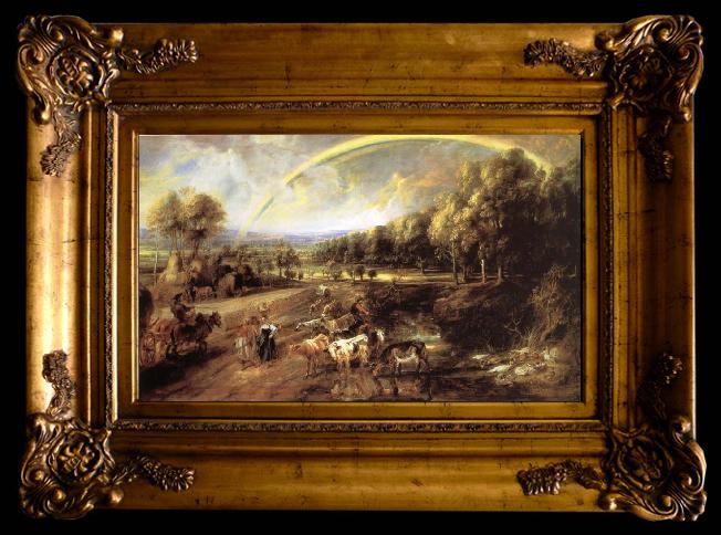 framed  Peter Paul Rubens Landscape with Rainbow, Ta058